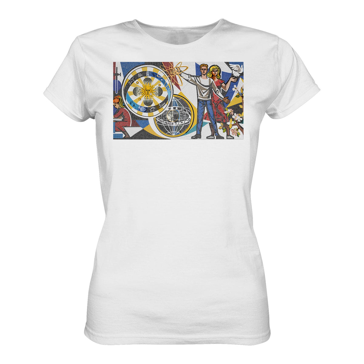 DDR Ostalgie Shirt Mädels • WALTER WOMACKA - JUNGES PAAR MIT FRIEDENSTAUBE (MOSAIK HAUS DES LEHRERS, 1964)