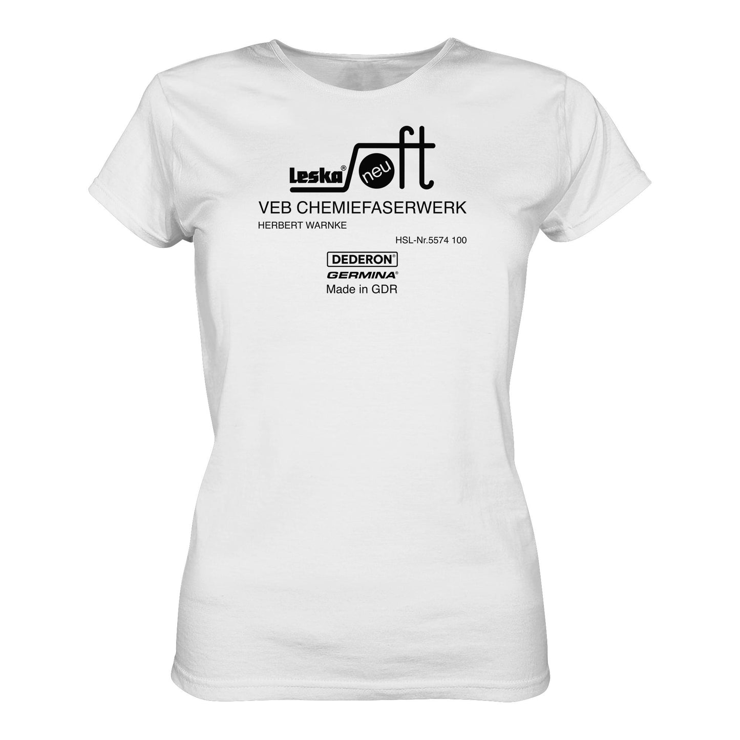 DDR Ostalgie Shirt Mädels • LESKA VEB CHEMIEFASERWERK HERBERT WARNKE - DEDERON, GERMINA