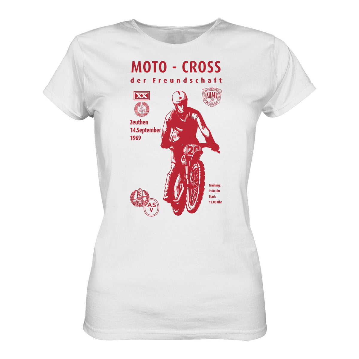 ASV MOTO-CROSS DER FREUNDSCHAFT, ZEUTHEN 1969 • DDR Ostalgie Shirt Mädels