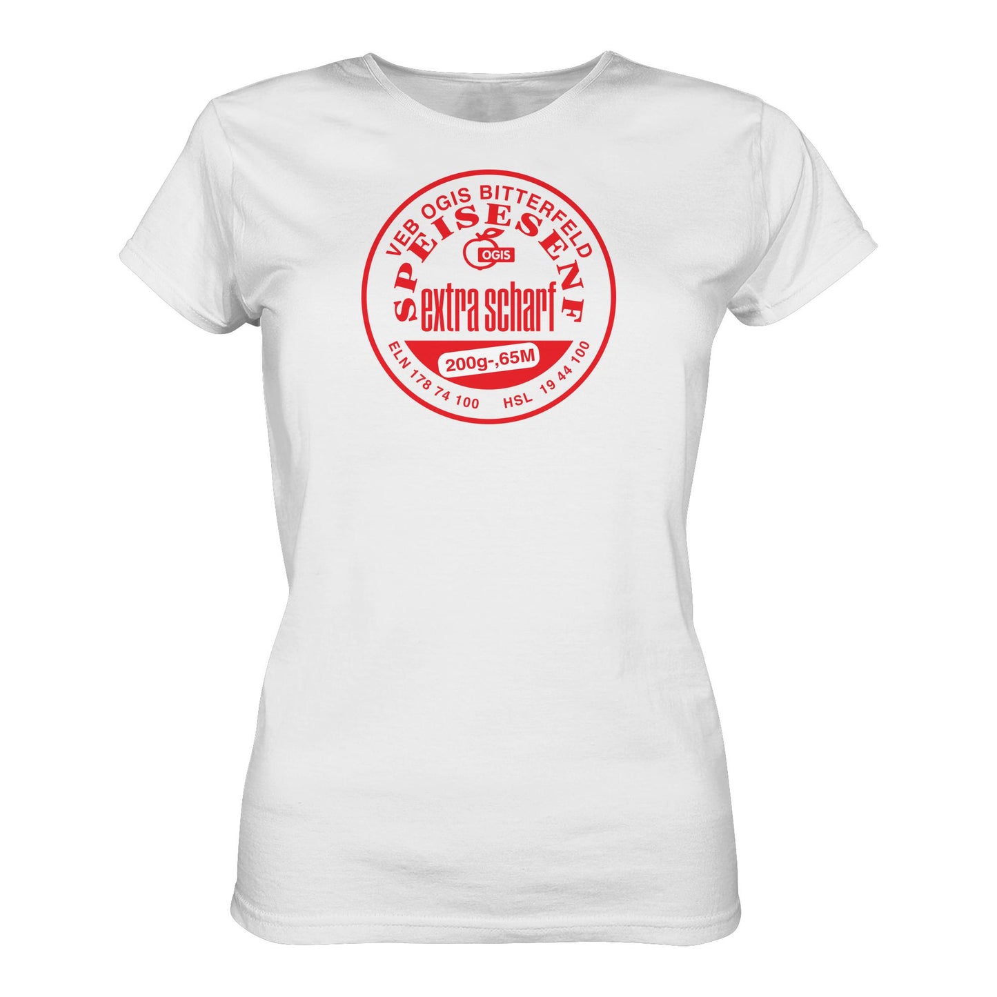 DDR Ostalgie Shirt Mädels • VEB OGIS BITTERFELD - SPEISESENF EXTRASCHARF