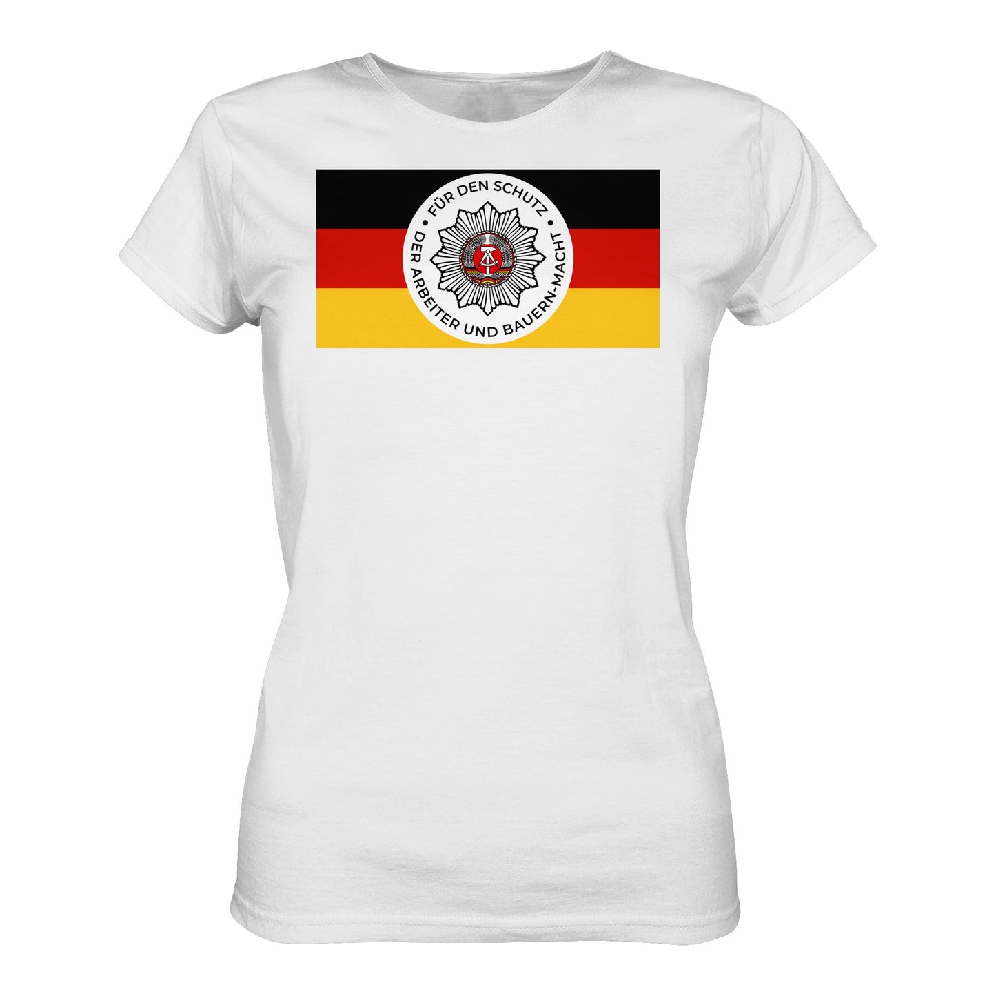 DDR Ostalgie Shirt Mädels • NVA - FÜR DEN SCHUTZ DER ARBEITER- UND BAUERNMACHT (ORIGINAL BANDEROLE)