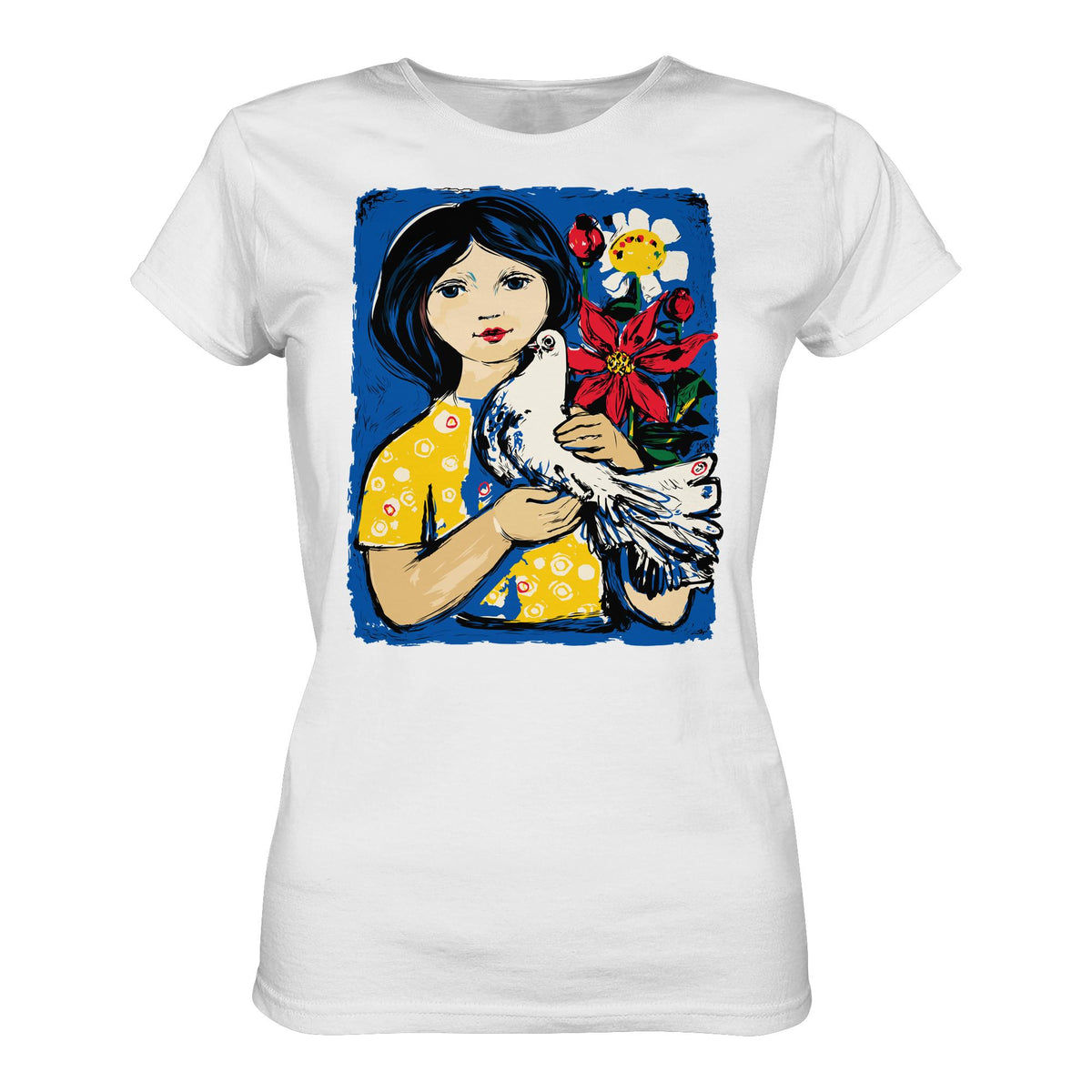 DDR Ostalgie Shirt Mädels • WALTER WOMACKA - MÄDCHEN MIT FRIEDENSTAUBE