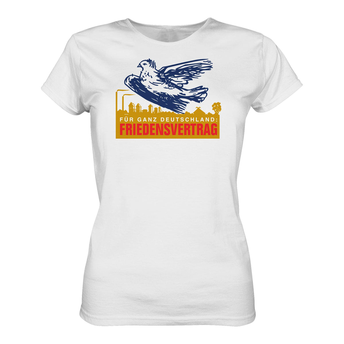 DDR Ostalgie Shirt Mädels • FRIEDENSVERTRAG FÜR GANZ DEUTSCHLAND (ORIGINAL-PIN)