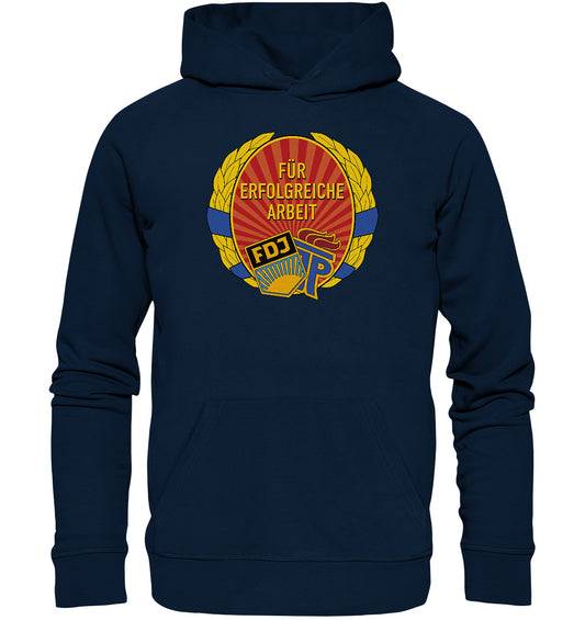 DDR Ostalgie Kapuze / Organic Hoodie Unisex • ABZEICHEN - FÜR ERFOLGREICHE ARBEIT