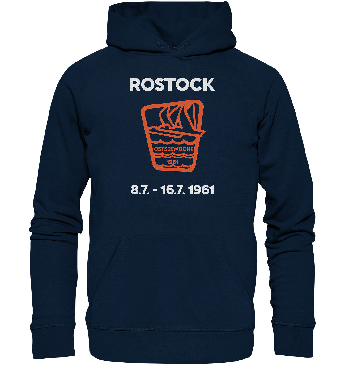 DDR Ostalgie Kapuze / Organic Hoodie Unisex • OSTSEEWOCHE ROSTOCK 1961