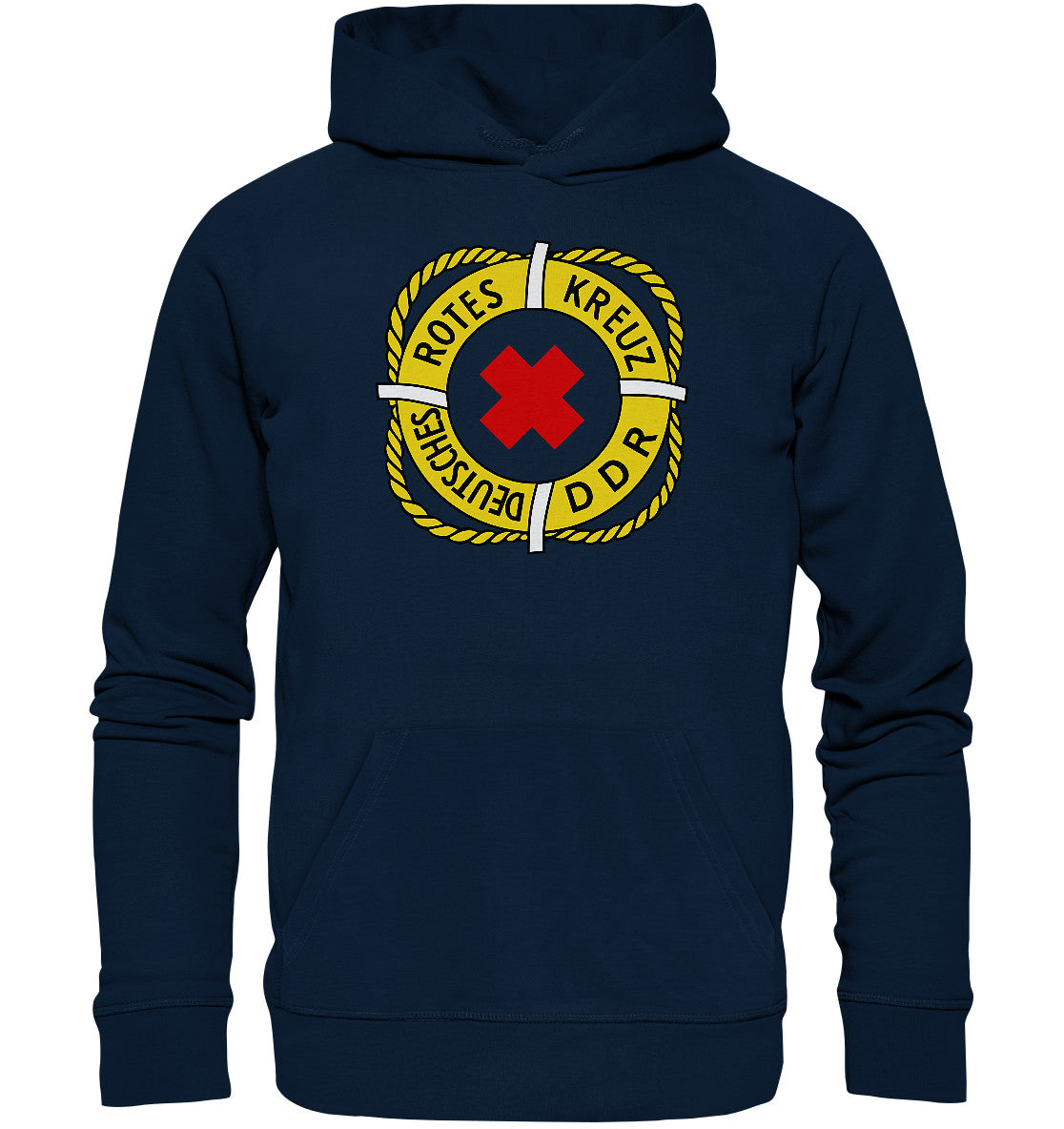 DDR Ostalgie Kapuze / Organic Hoodie Unisex • DEUTSCHES ROTES KREUZ DDR RETTUNG