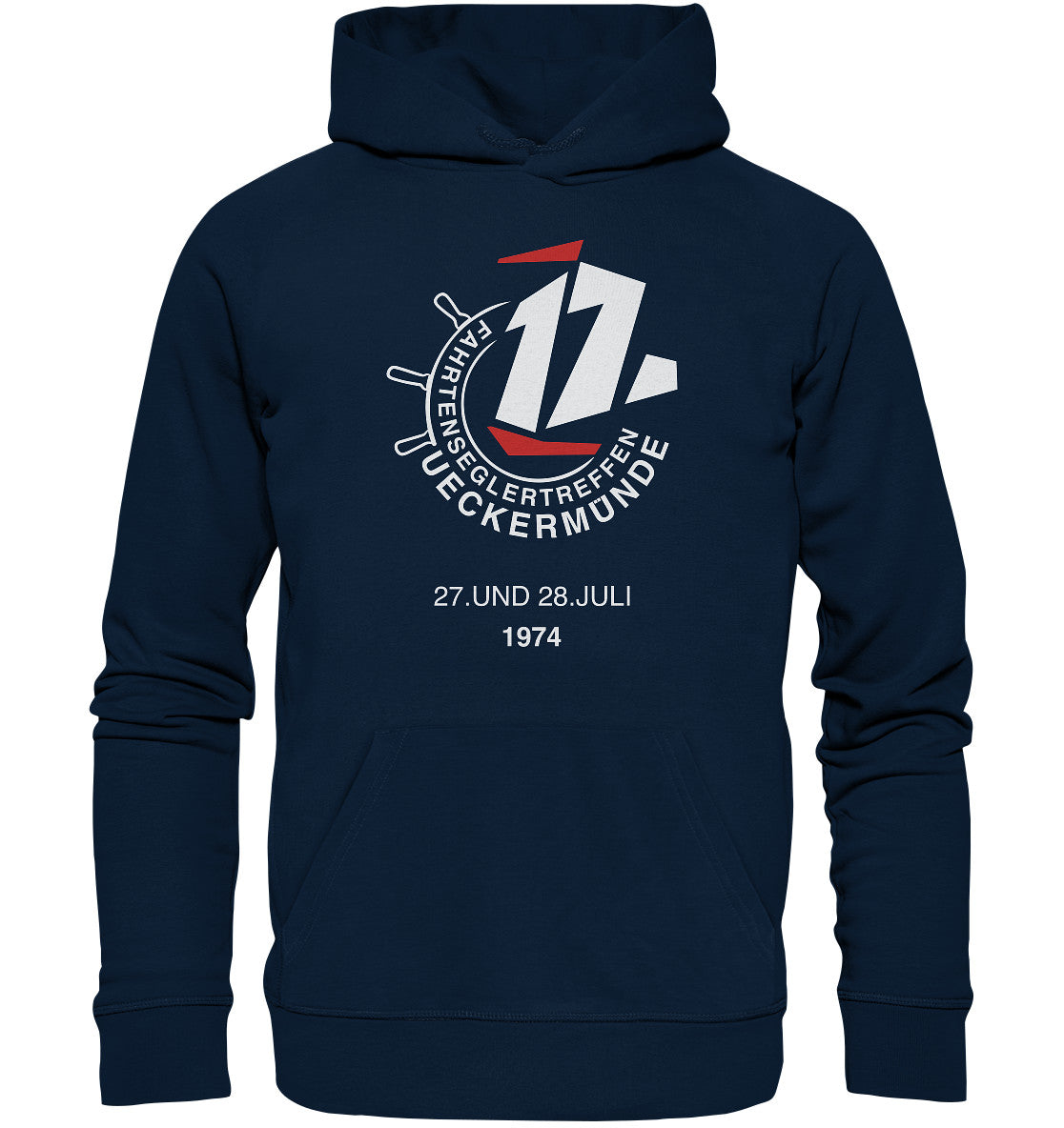 DDR Ostalgie Kapuze / Organic Hoodie Unisex • FAHRTENSEGLERTREFFEN UCKERMÜNDE 1974