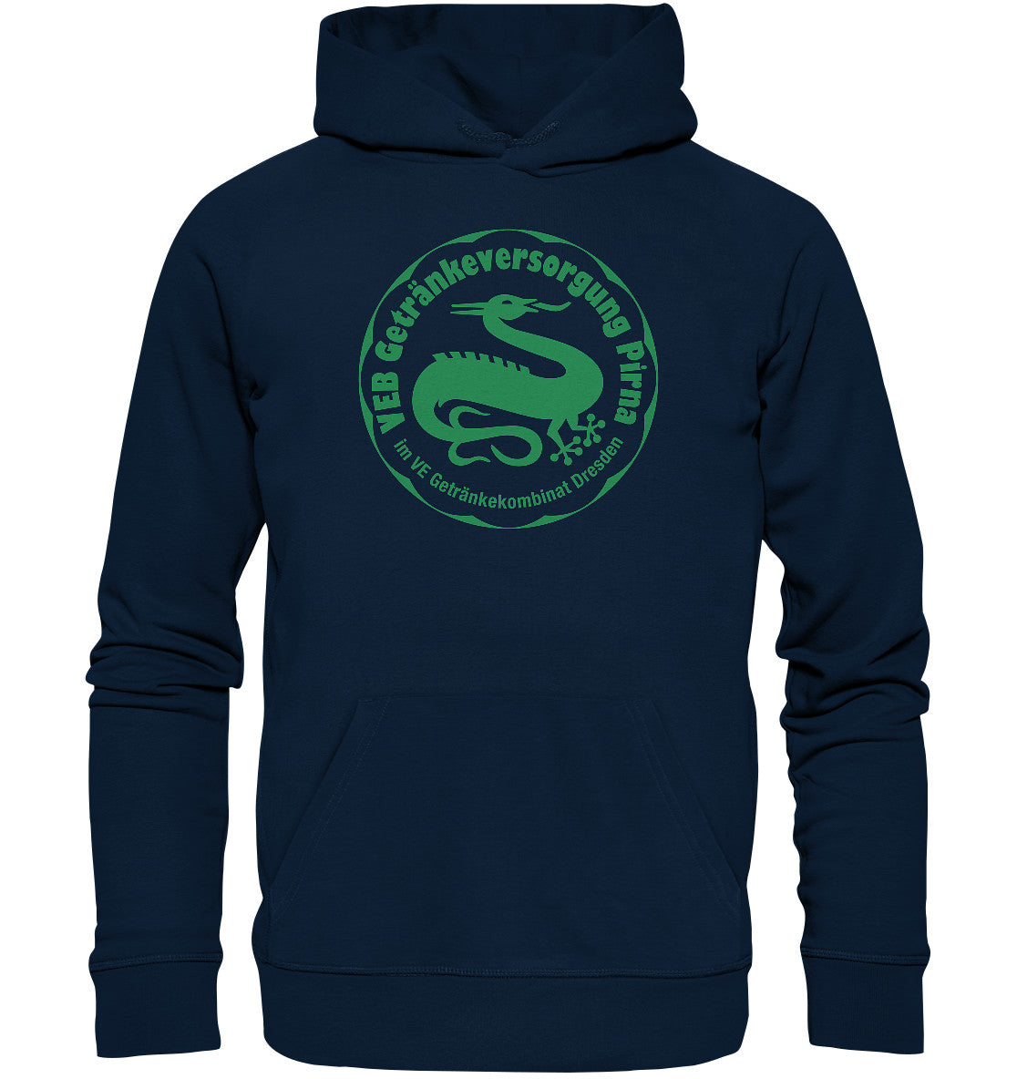 DDR Ostalgie Kapuze / Organic Hoodie Unisex • VEB GETRÄNKEVERSORGUNG PIRNA, KOMBINAT DRESDEN
