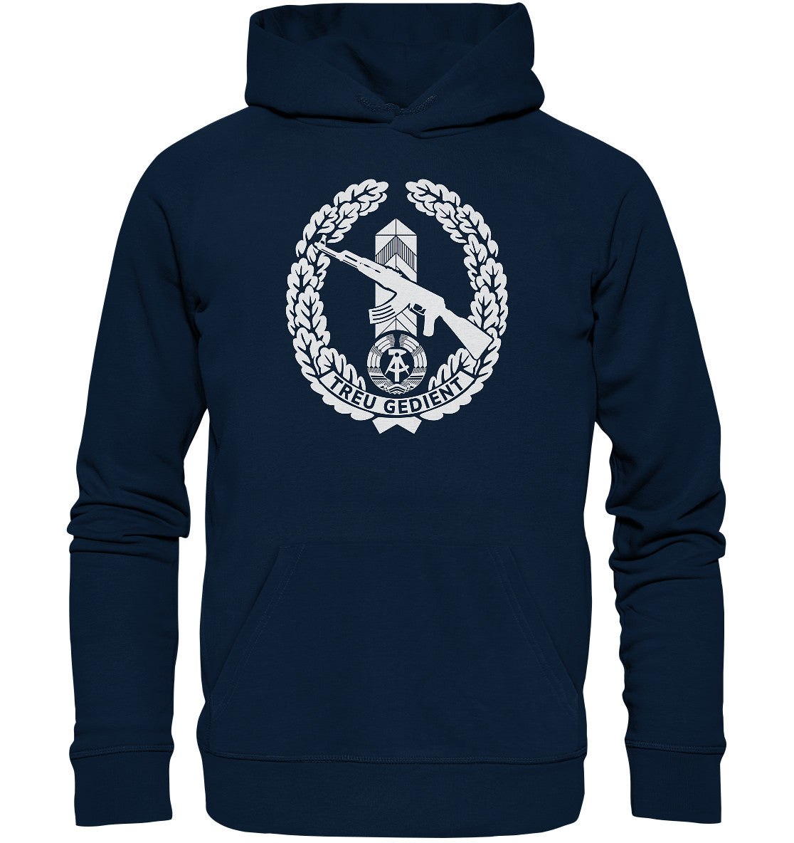 DDR Ostalgie Kapuze / Organic Hoodie Unisex • NVA-ORDEN - TREU GEDIENT - GRENZTRUPPEN