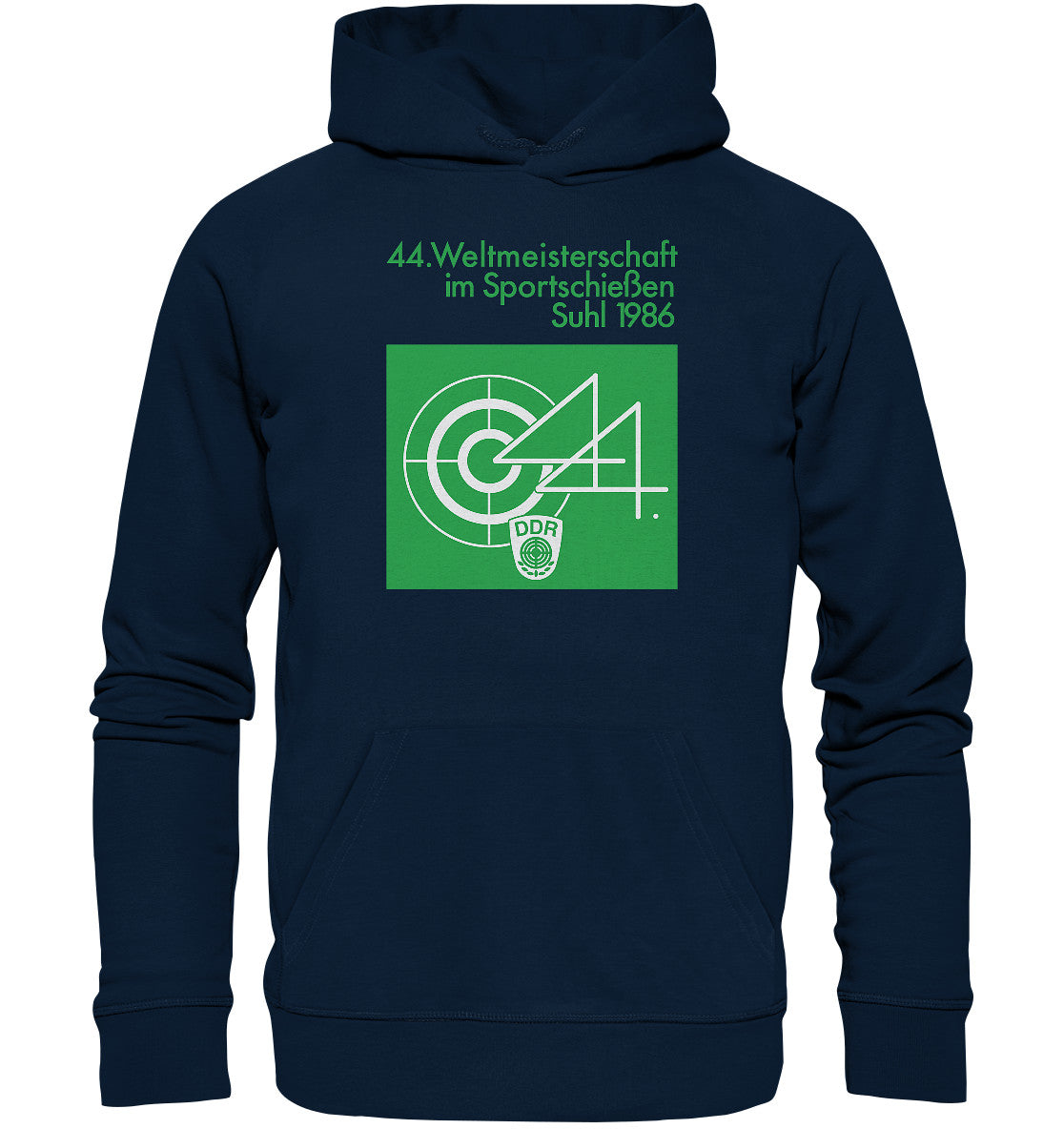 DDR Ostalgie Kapuze / Organic Hoodie Unisex• WELTMEISTERSCHAFT SPORTSCHIESSEN SUHL 1986