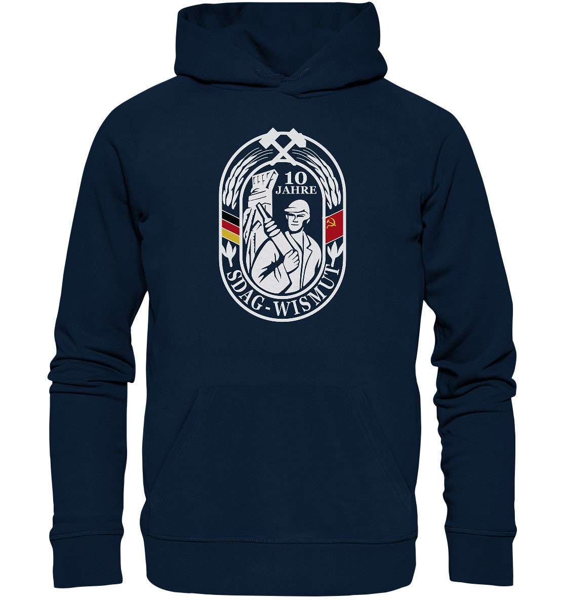 DDR Ostalgie Kapuze / Organic Hoodie Unisex • 10 JAHRE SDAG WISMUT