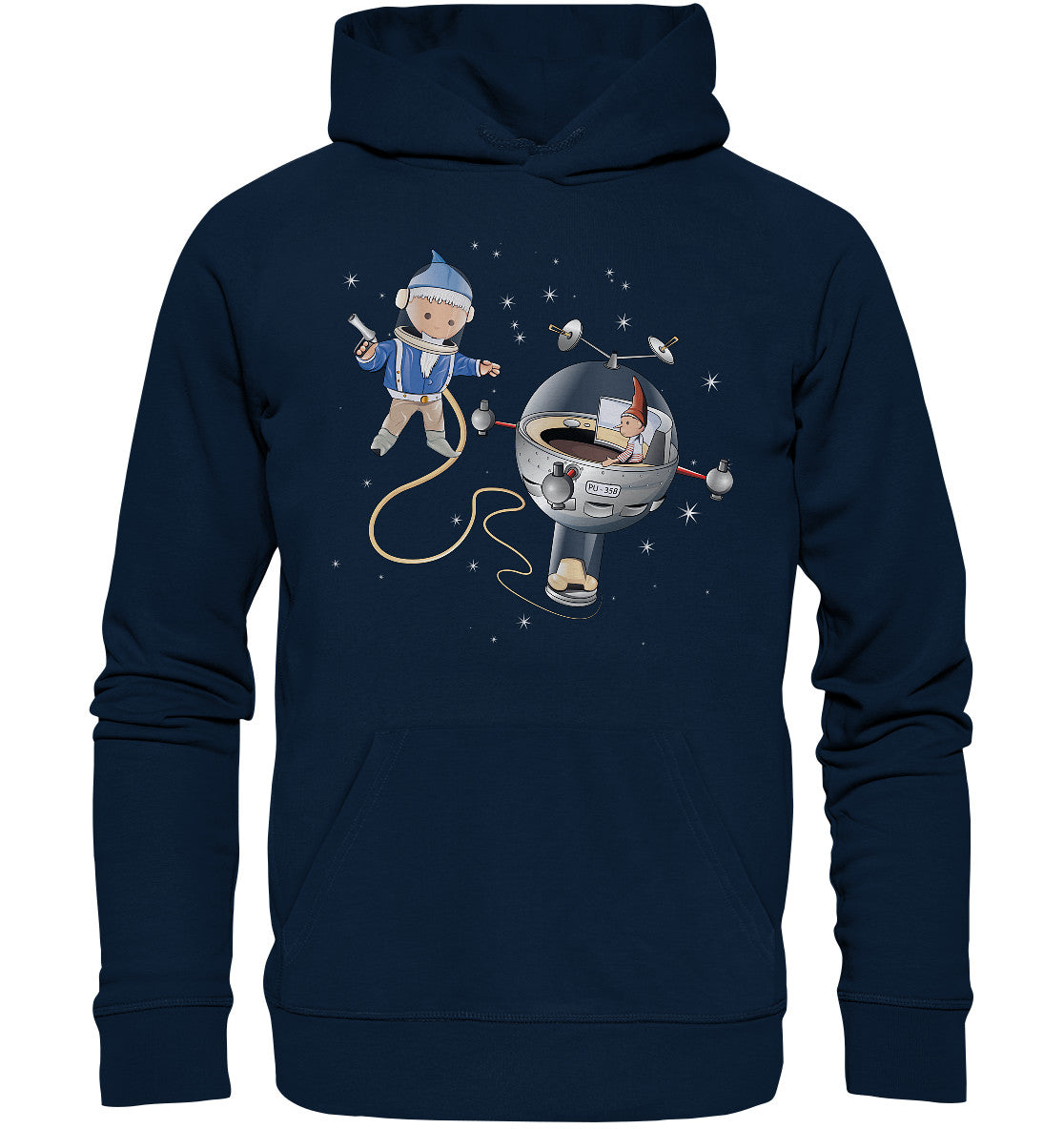 DDR Ostalgie Kapuze / Organic Hoodie Unisex • UNSER SANDMÄNNCHEN - AUSSENMISSION (PU-358)