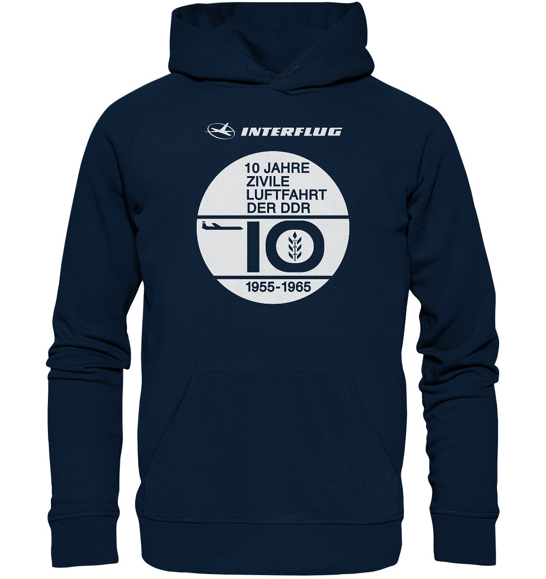 DDR Ostalgie Kapuze / Organic Hoodie Unisex • 10 JAHRE INTERFLUG