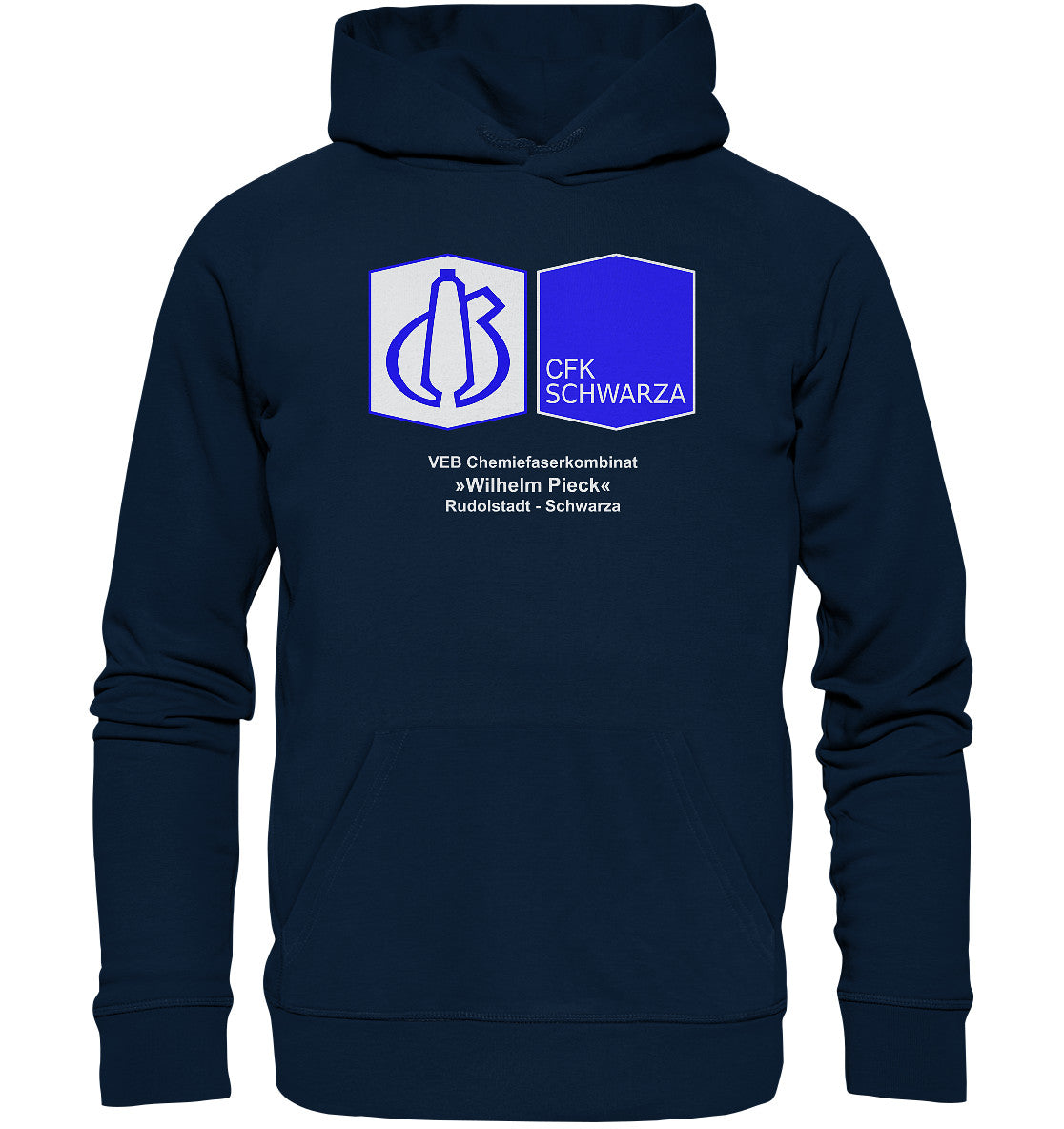 DDR Ostalgie Kapuze / Organic Hoodie Unisex • VEB CHEMIEFASERKOMBINAT RUDOLSTADT-SCHWARZA