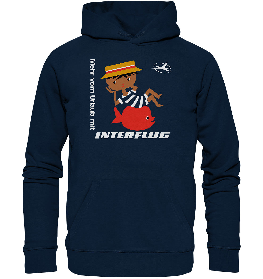 DDR Ostalgie Kapuze / Organic Hoodie Unisex • MEHR VOM URLAUB - MIT INTERFLUG