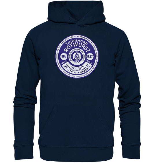 DDR Ostalgie Kapuze / Organic Hoodie Unisex • THÜRINGER ROTWURST