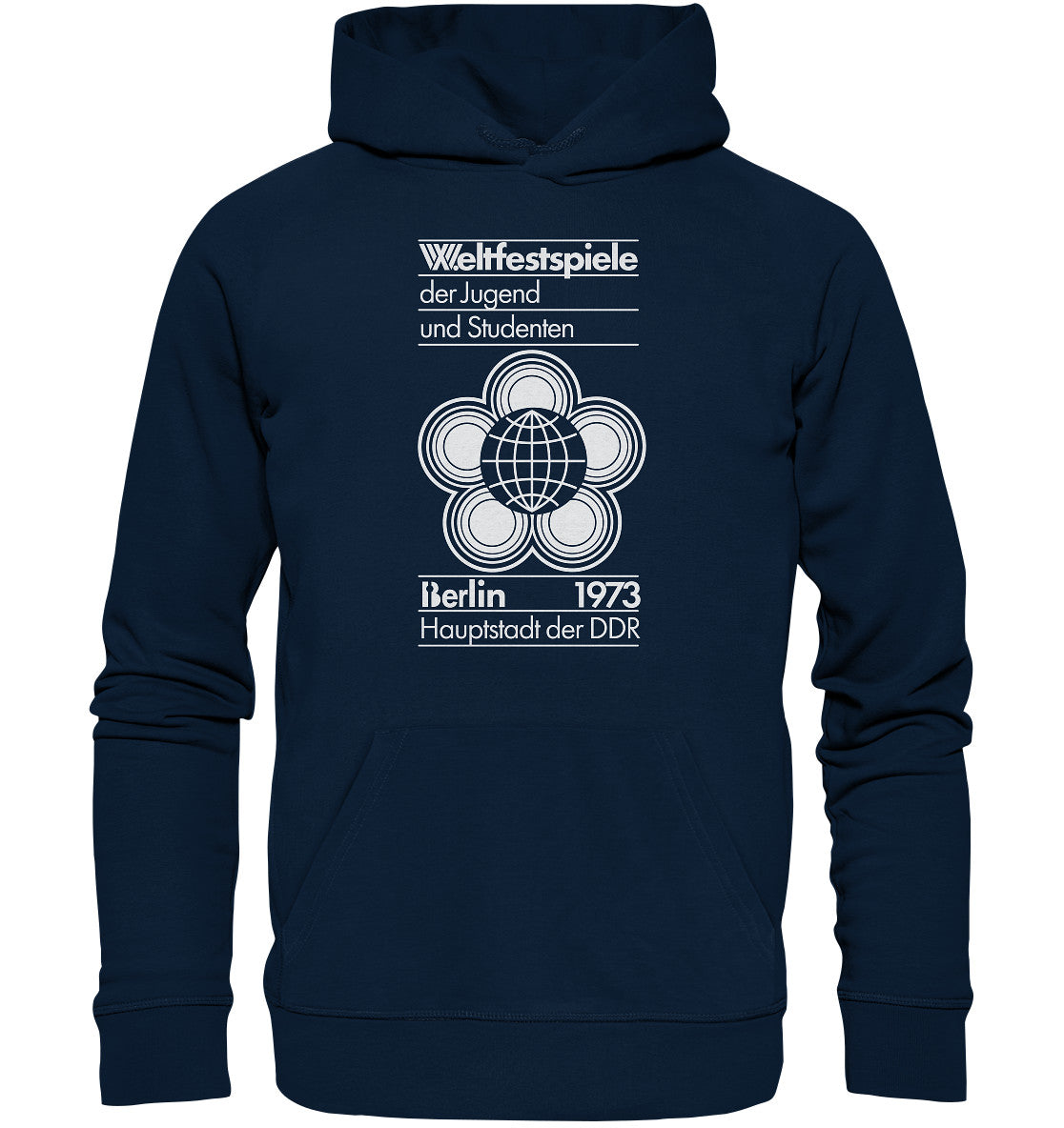 DDR Ostalgie Kapuze / Organic Hoodie Unisex• WELTFESTSPIELE BERLIN 1973 - PLAKATMOTIV