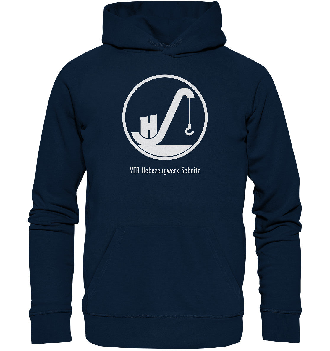 DDR Ostalgie Kapuze / Organic Hoodie Unisex • VEB HEBEZEUGWERK SEBNITZ