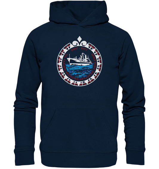 DDR Ostalgie Kapuze / Organic Hoodie Unisex • 25 JAHRE HANDELSFLOTTE DER DDR - dunkel