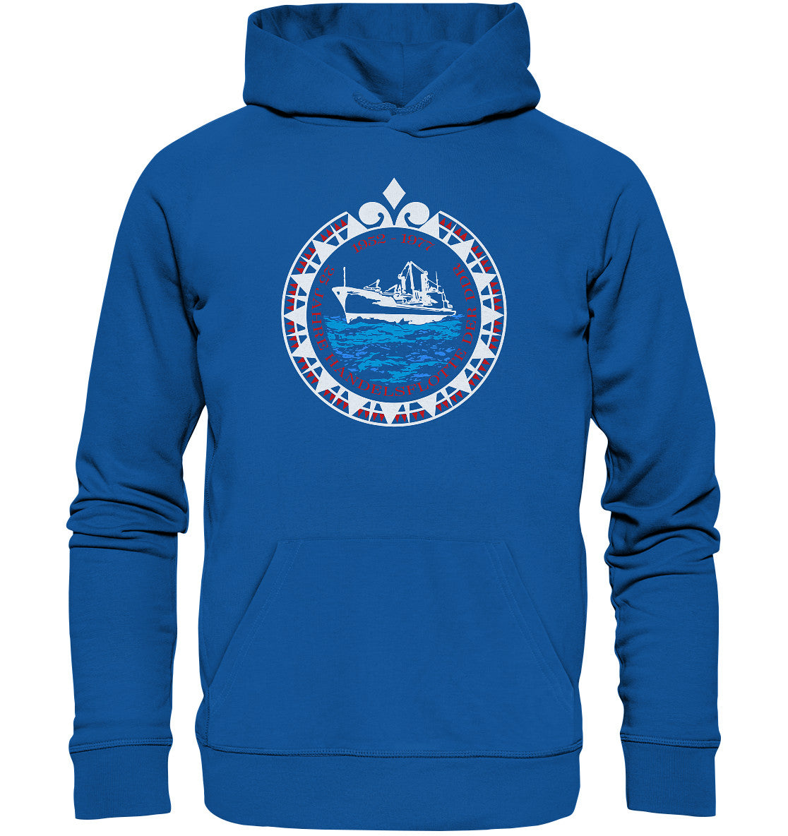 DDR Ostalgie Kapuze / Organic Hoodie Unisex • 25 JAHRE HANDELSFLOTTE DER DDR - dunkel