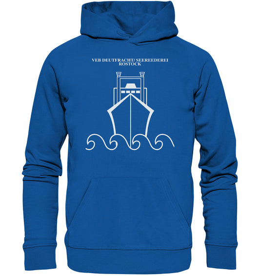 DDR Ostalgie Kapuze / Organic Hoodie Unisex • VEB DEUTFRACHT SEEREEDEREI ROSTOCK