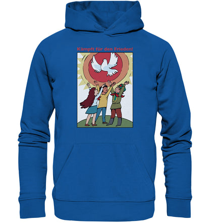 DDR Ostalgie Kapuze / Organic Hoodie Unisex • KÄMPFT FÜR DEN FRIEDEN! (DDR-ORIGINAL-PLAKAT)