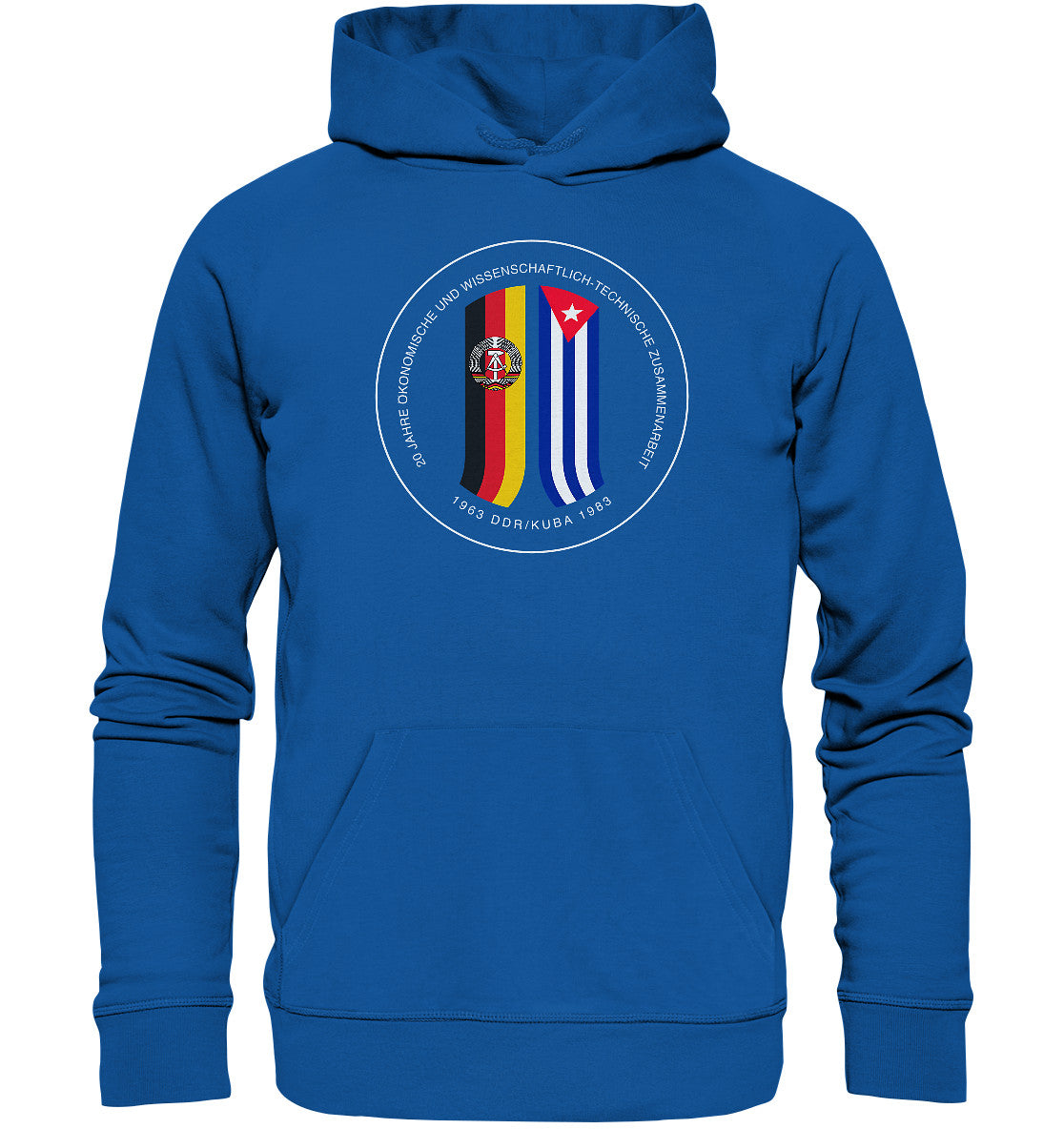 DDR Ostalgie Kapuze / Organic Hoodie Unisex • 20 JAHRE ZUSAMMENARBEIT DDR-KUBA