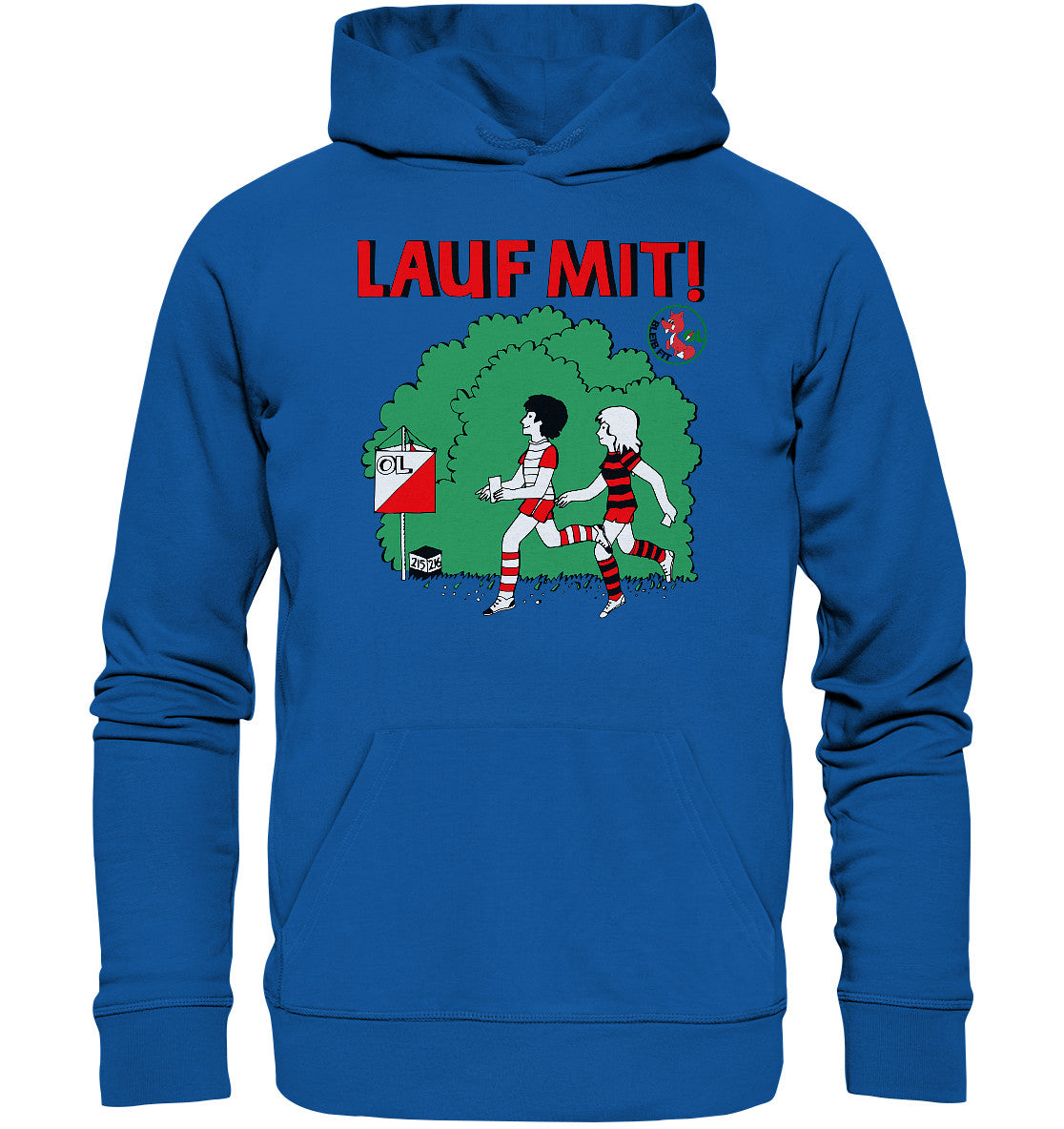 DDR Ostalgie Kapuze / Organic Hoodie Unisex • LAUF MIT - BLEIB FIT (DFF) - Organic Basic Hoodie