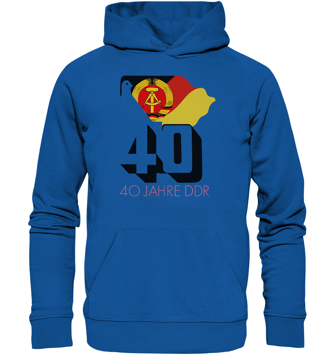 DDR Ostalgie Kapuze / Organic Hoodie Unisex • 40 JAHRE DDR - hell