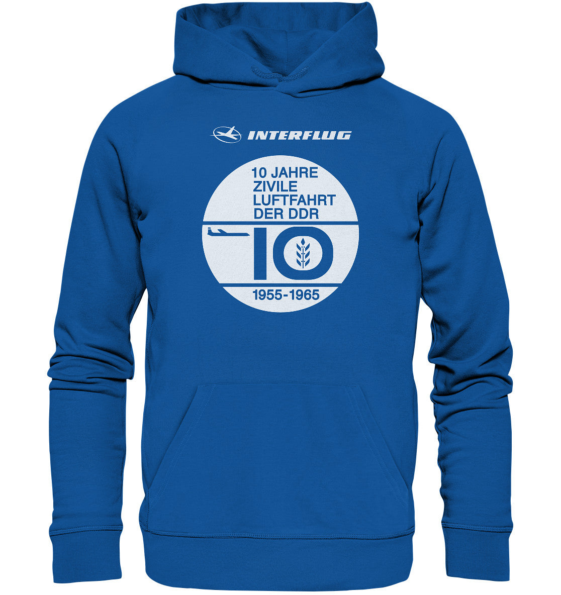 DDR Ostalgie Kapuze / Organic Hoodie Unisex • 10 JAHRE INTERFLUG