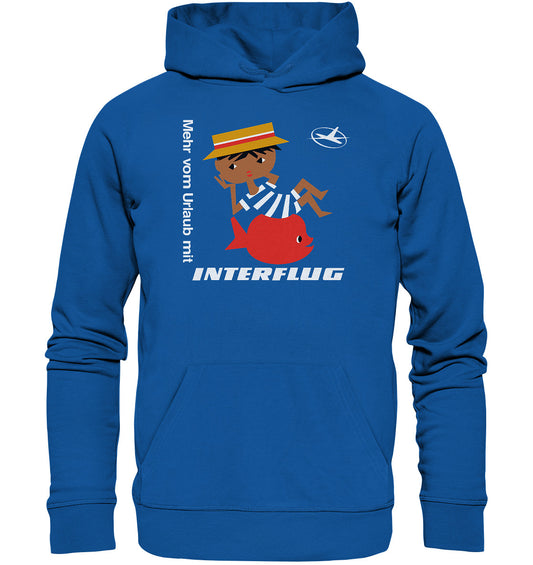 DDR Ostalgie Kapuze / Organic Hoodie Unisex • MEHR VOM URLAUB - MIT INTERFLUG