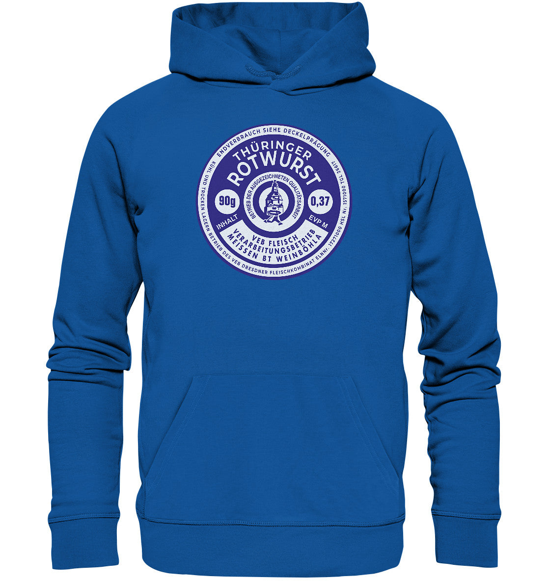 DDR Ostalgie Kapuze / Organic Hoodie Unisex • THÜRINGER ROTWURST