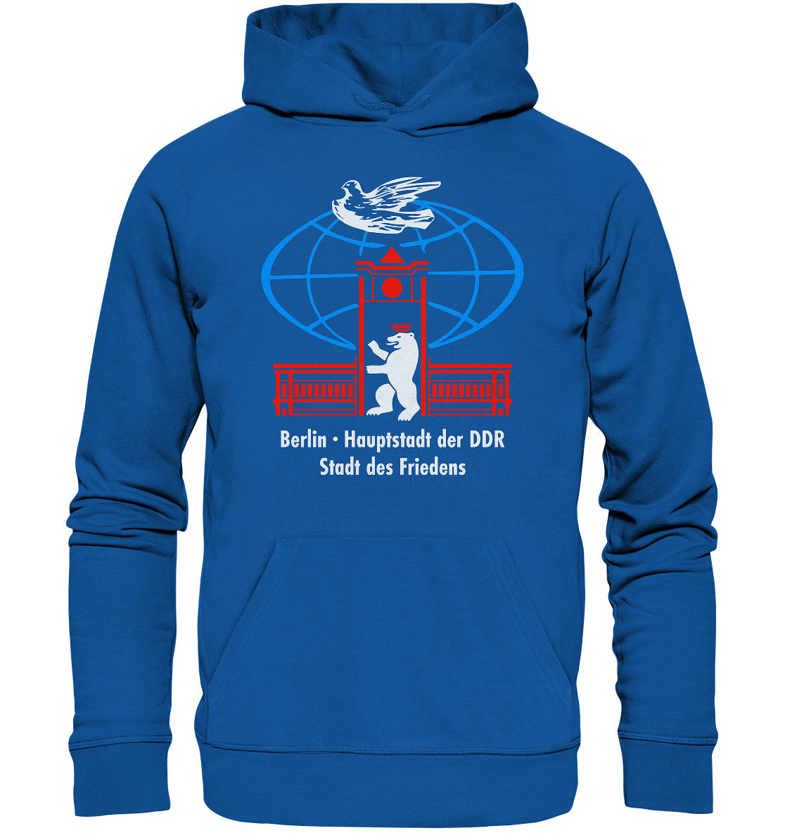 DDR Ostalgie Kapuze / Organic Hoodie Unisex • BERLIN - STADT DES FRIEDENS - ORIGINAL WIMPEL