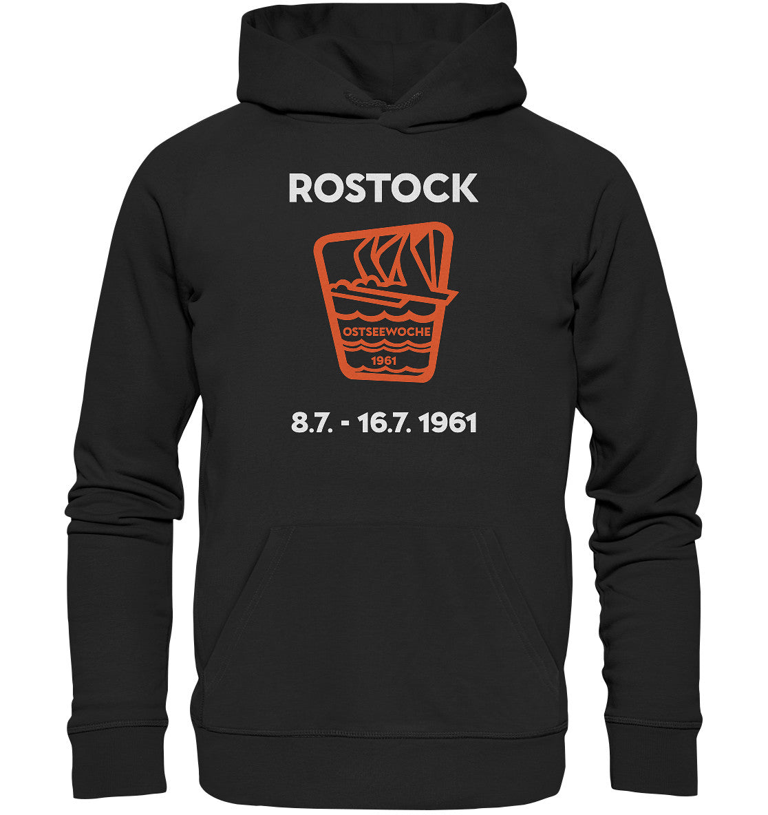 DDR Ostalgie Kapuze / Organic Hoodie Unisex • OSTSEEWOCHE ROSTOCK 1961