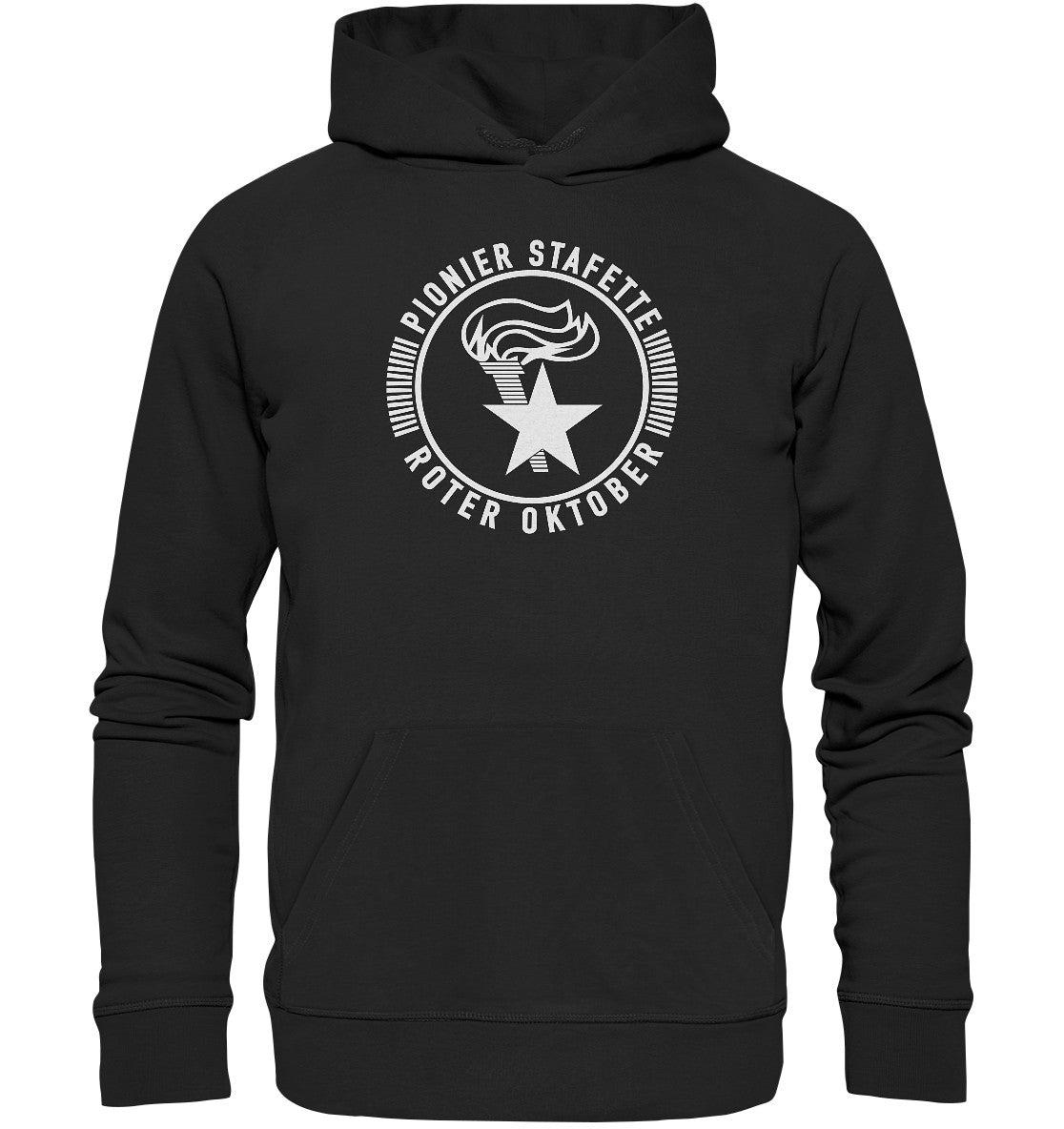 DDR Ostalgie Kapuze / Organic Hoodie Unisex • PIONIER-STAFETTE ROTER OKTOBER