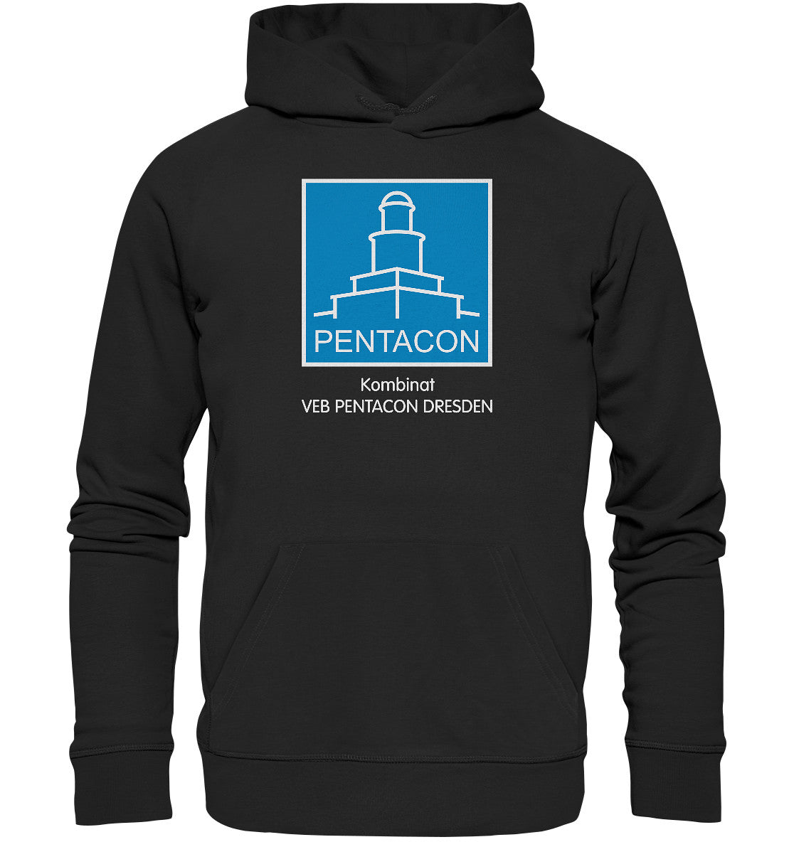 DDR Ostalgie Kapuze / Organic Hoodie Unisex • KOMBINAT VEB PENTACON DRESDEN