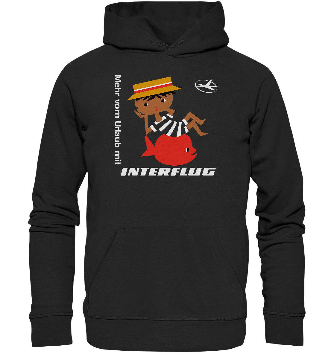 DDR Ostalgie Kapuze / Organic Hoodie Unisex • MEHR VOM URLAUB - MIT INTERFLUG