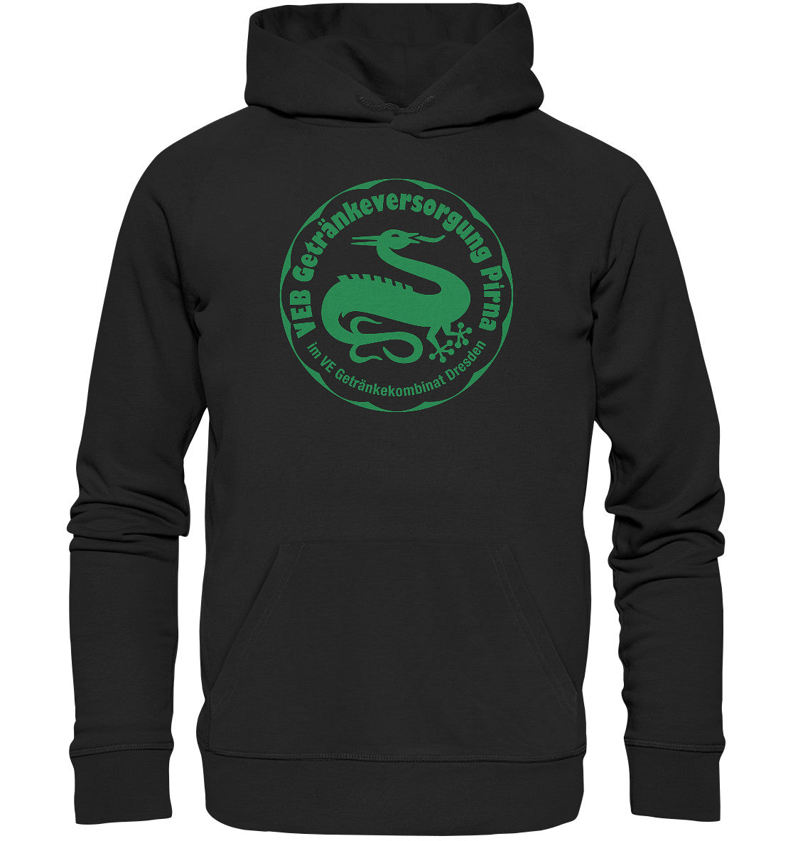 DDR Ostalgie Kapuze / Organic Hoodie Unisex • VEB GETRÄNKEVERSORGUNG PIRNA, KOMBINAT DRESDEN