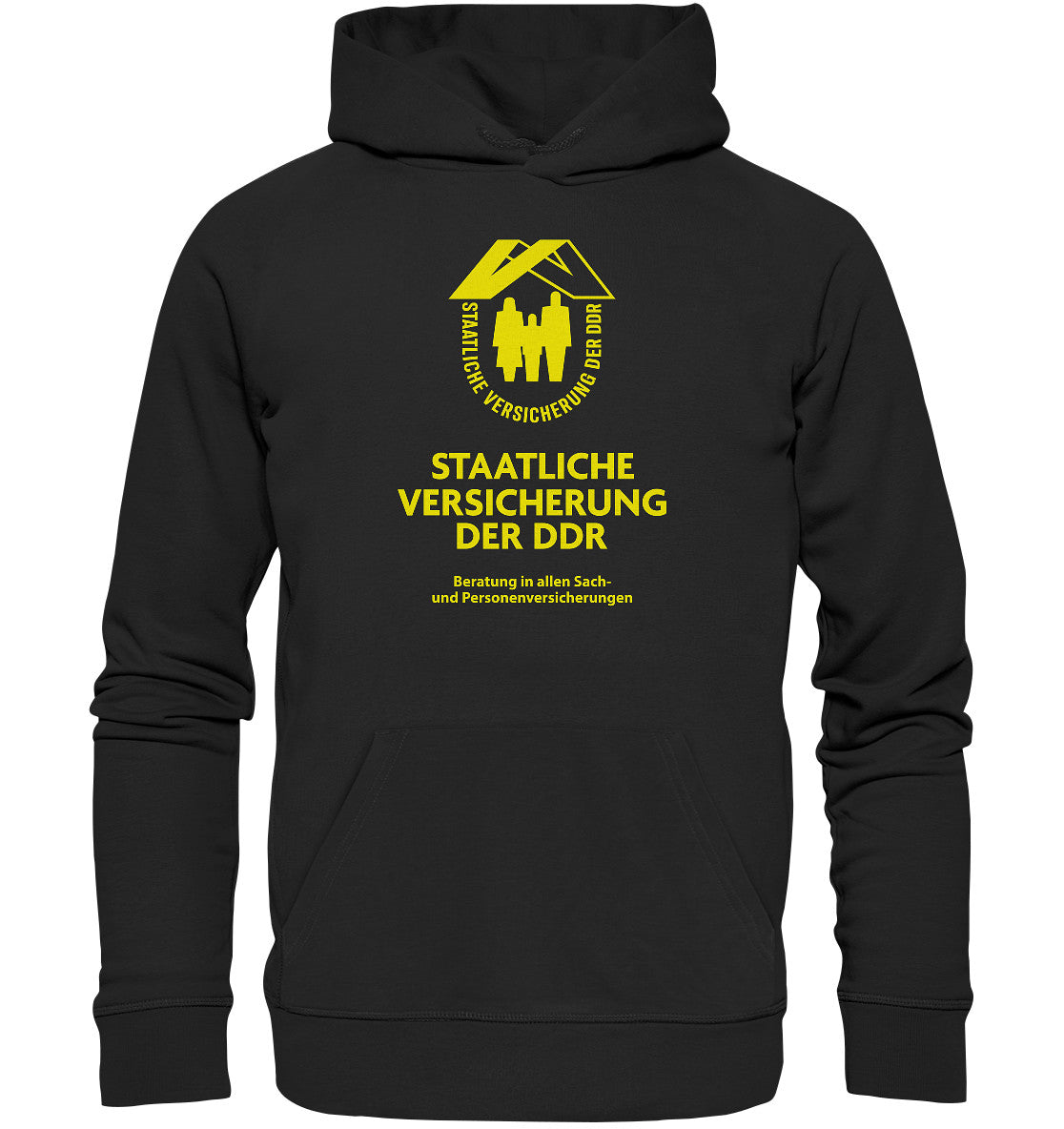 DDR Ostalgie Kapuze / Organic Hoodie Unisex • STAATLICHE VERSICHERUNG DER DDR