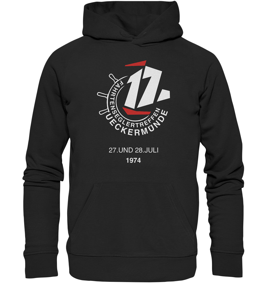 DDR Ostalgie Kapuze / Organic Hoodie Unisex • FAHRTENSEGLERTREFFEN UCKERMÜNDE 1974
