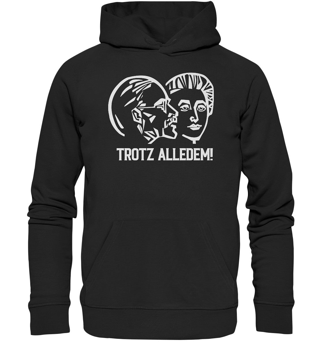 DDR Ostalgie Kapuze / Organic Hoodie Unisex • DDR STAATSRATSGEBÄUDE - TROTZ ALLEDEM!