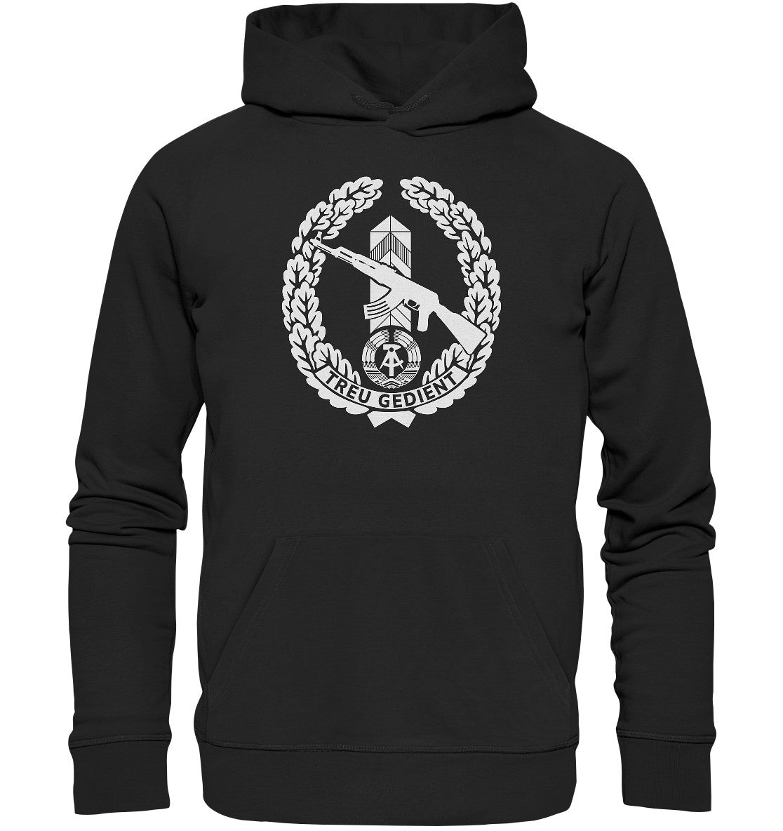 DDR Ostalgie Kapuze / Organic Hoodie Unisex • NVA-ORDEN - TREU GEDIENT - GRENZTRUPPEN
