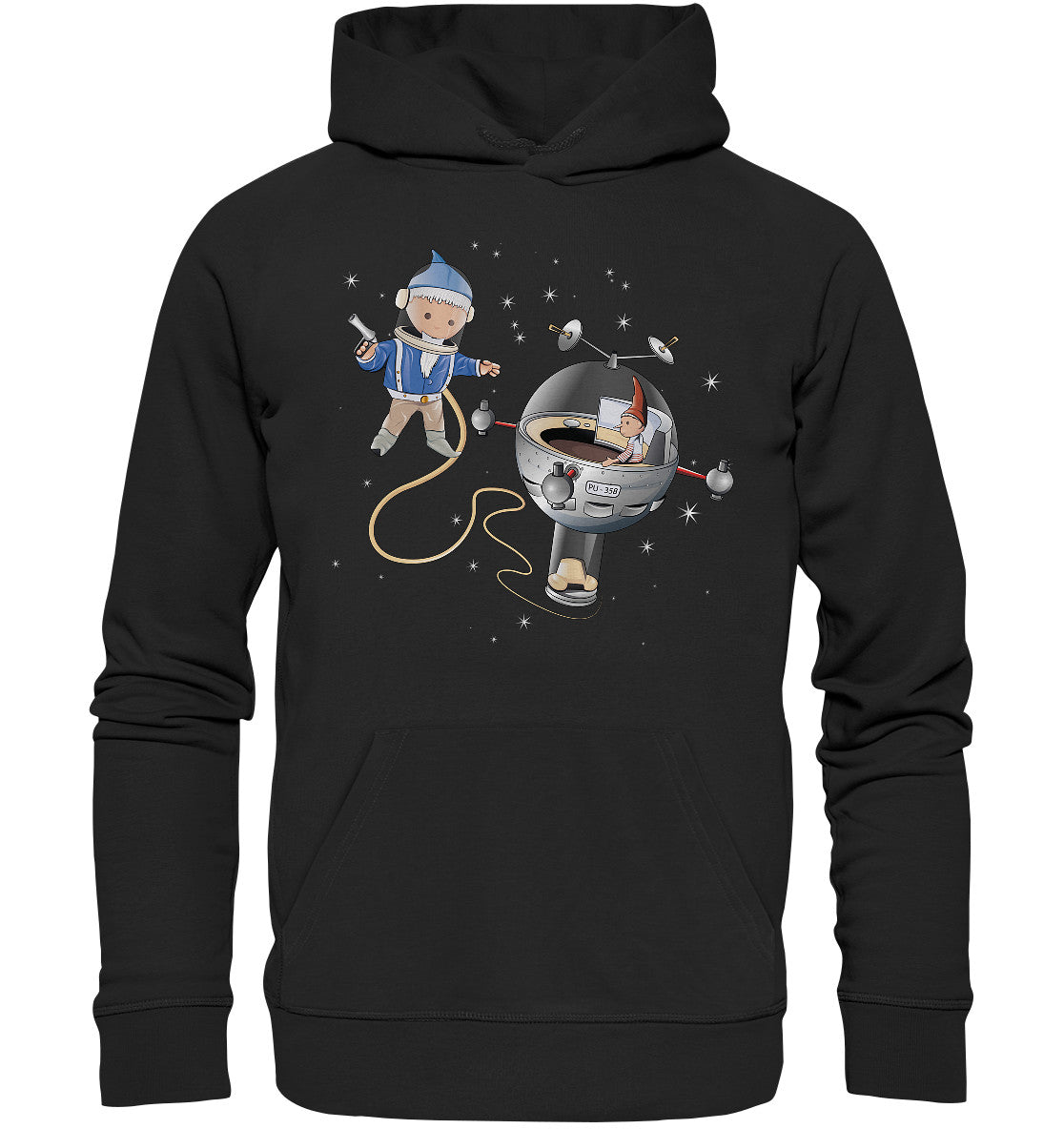 DDR Ostalgie Kapuze / Organic Hoodie Unisex • UNSER SANDMÄNNCHEN - AUSSENMISSION (PU-358)