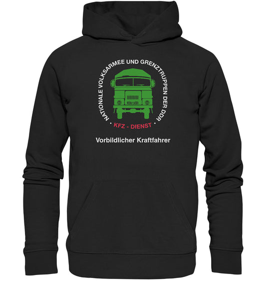 DDR Ostalgie Kapuze / Organic Hoodie Unisex • NVA - VORBILDLICHER KRAFTFAHRER