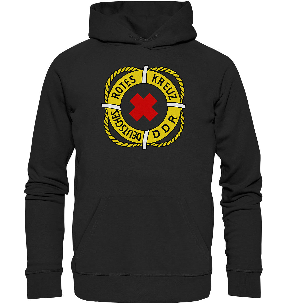 DDR Ostalgie Kapuze / Organic Hoodie Unisex • DEUTSCHES ROTES KREUZ DDR RETTUNG
