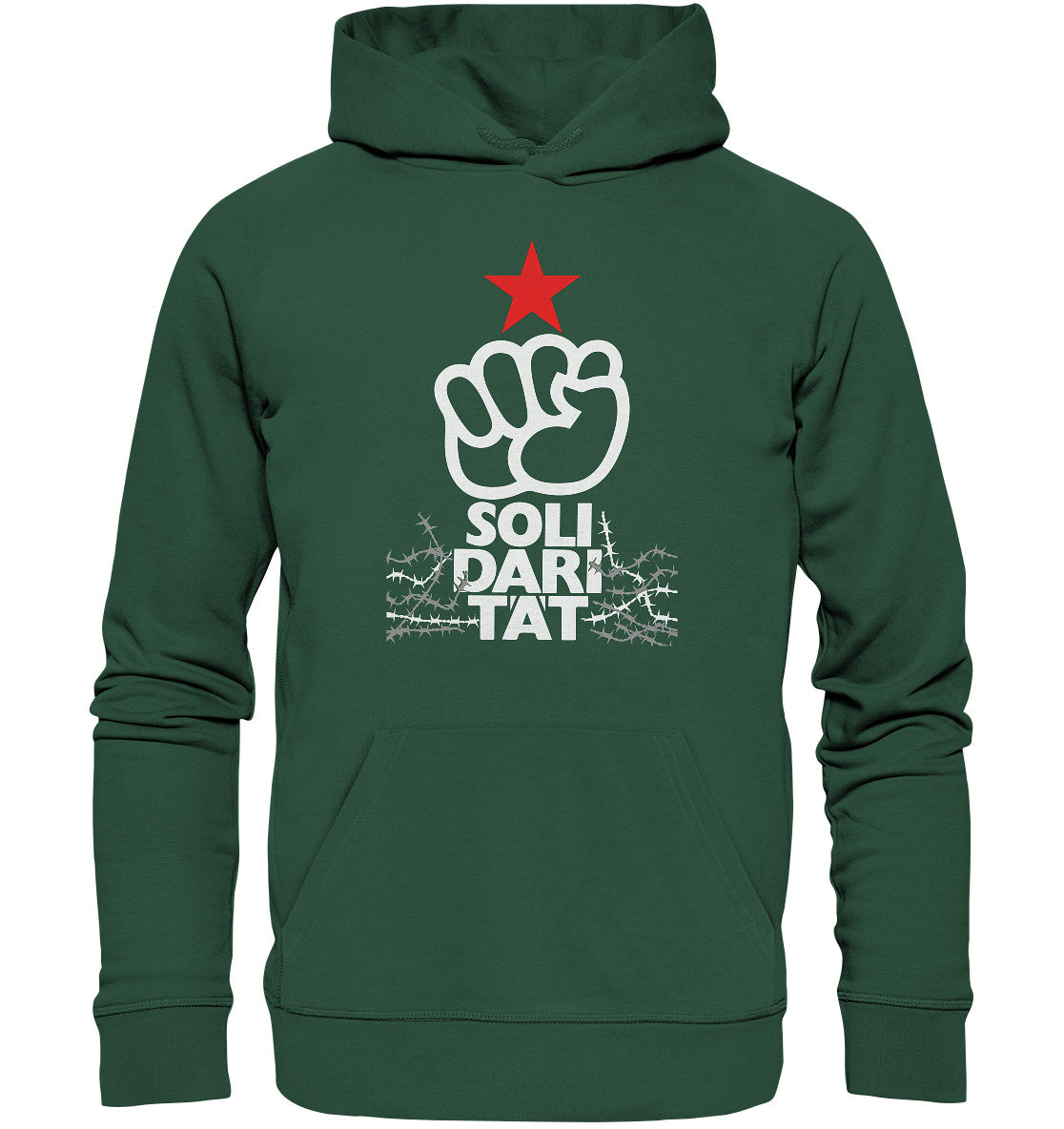 DDR Ostalgie Kapuze / Organic Hoodie Unisex • INTERNATIONALE SOLIDARITÄT