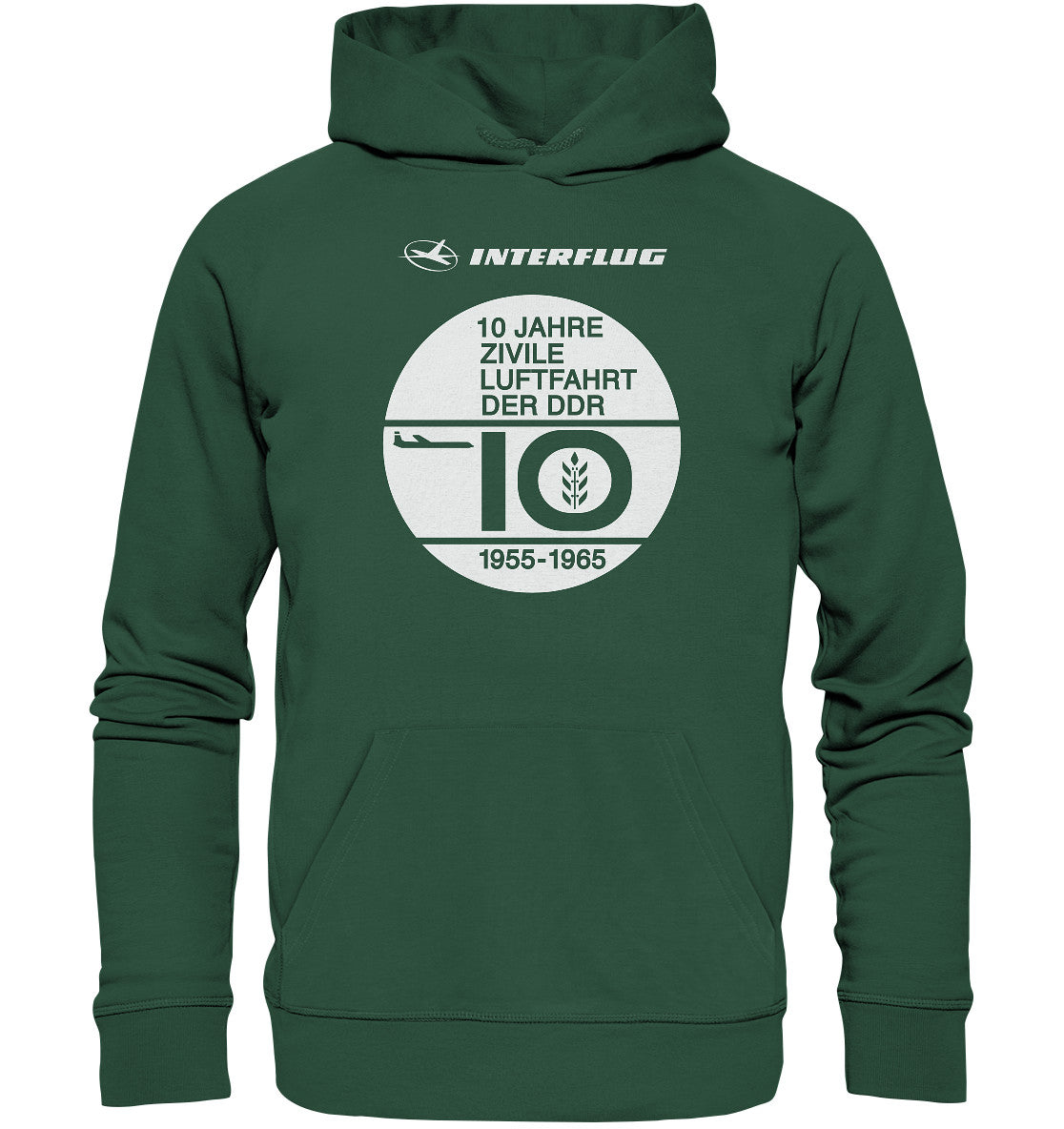 DDR Ostalgie Kapuze / Organic Hoodie Unisex • 10 JAHRE INTERFLUG