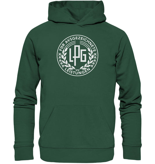 DDR Ostalgie Kapuze / Organic Hoodie Unisex • LPG - ORDEN FÜR AUSGEZEICHNETE LEISTUNGEN - dunkel