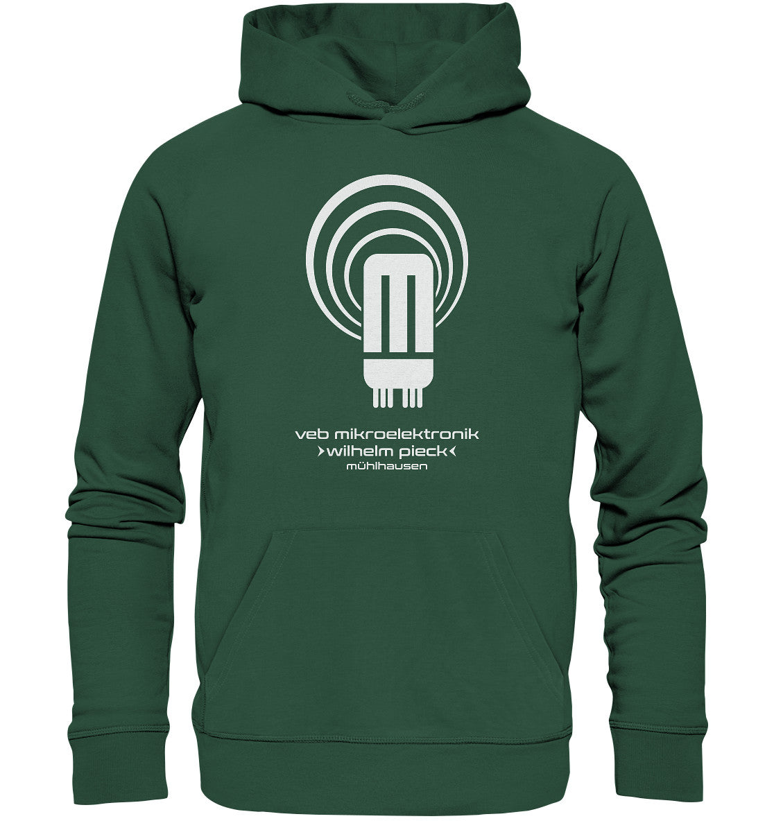 DDR Ostalgie Kapuze / Organic Hoodie Unisex • VEB MIKROELEKTRONIK WILHELM PIECK MÜHLHAUSEN