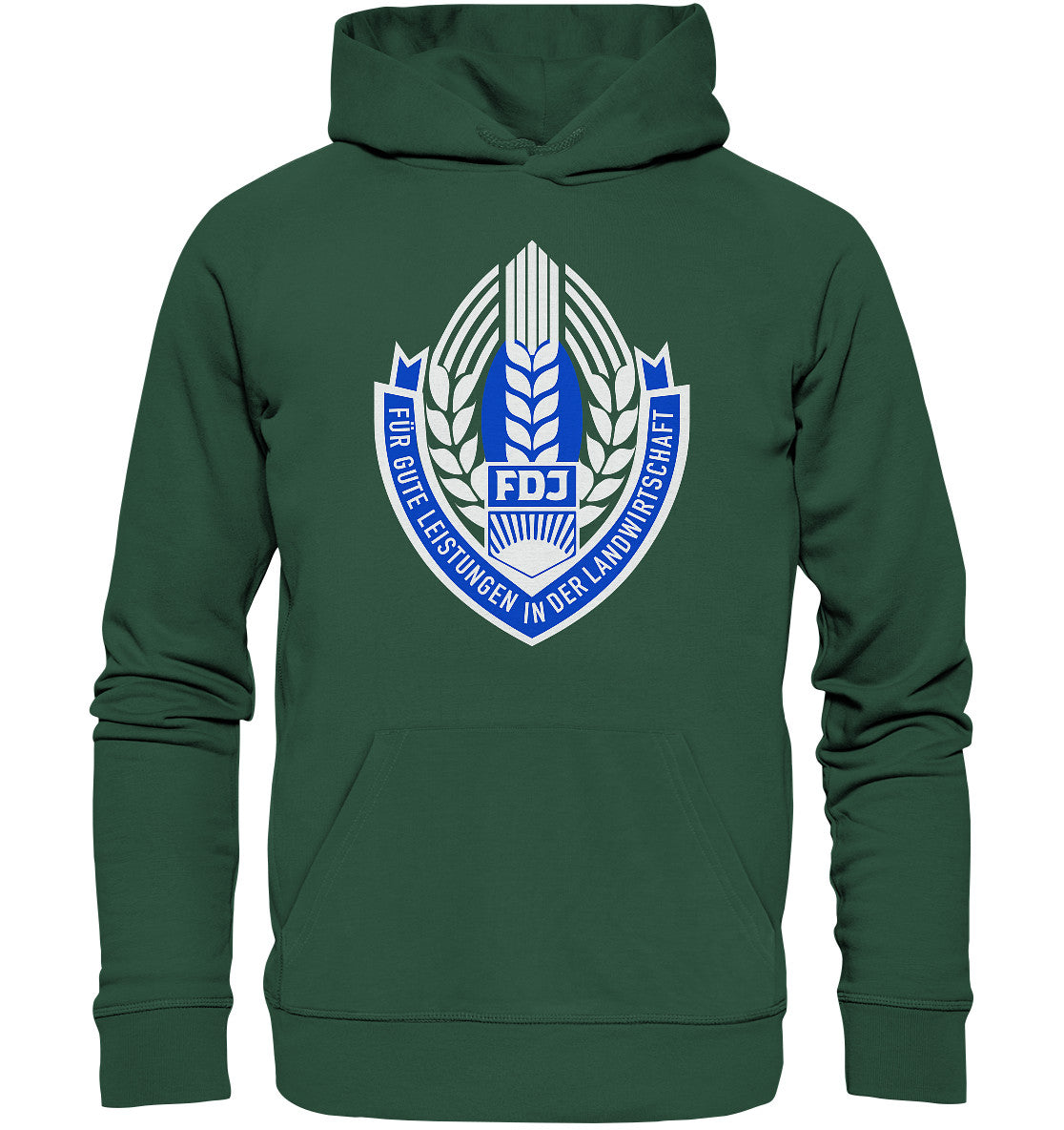 DDR Ostalgie Kapuze / Organic Hoodie Unisex • FDJ - FÜR GUTE LEISTUNGEN IN DER LANDWIRTSCHAFT